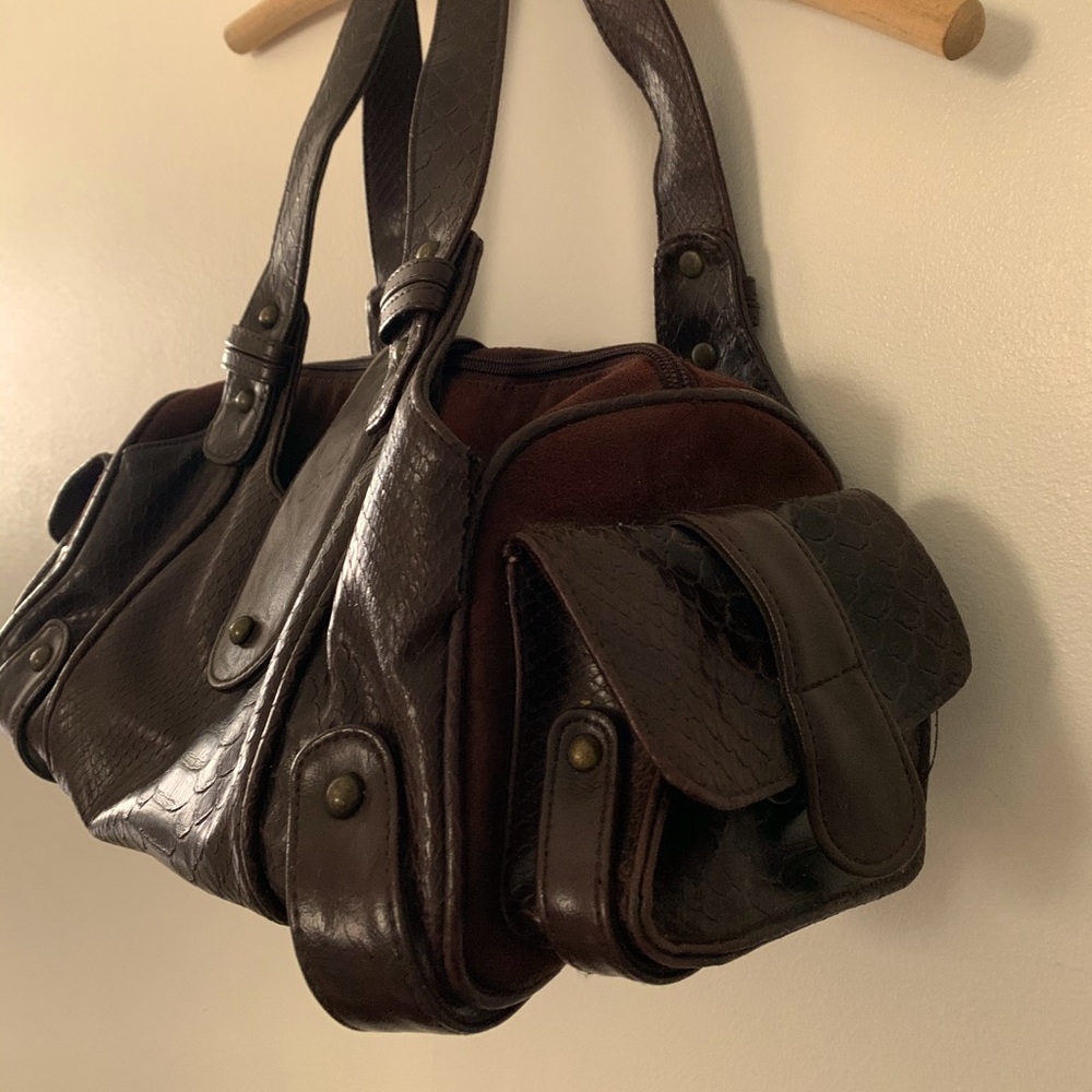 Posh purse really excellent detail for all lovers of design. Suede and patent